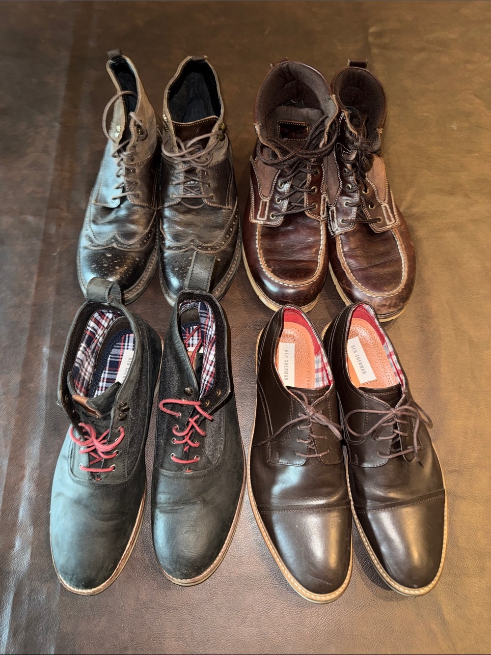 Ben Sherman Men's Mixed Leather Boots and Dress Shoes in Black and Brown